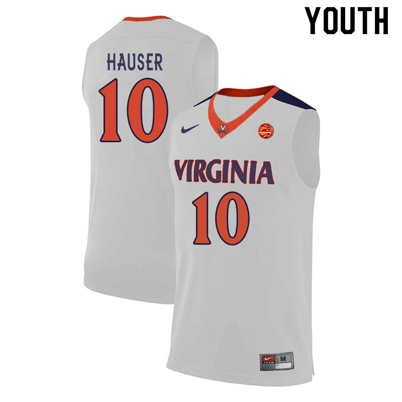 Youth #10 Sam Hauser Virginia Cavaliers College Basketball Jerseys Sale-White